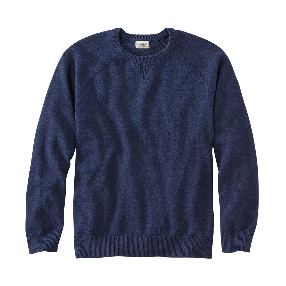 L.L.Bean Men's Wicked Soft Cotton Cashmere Crewneck Sweater Navy Blue XL NWT